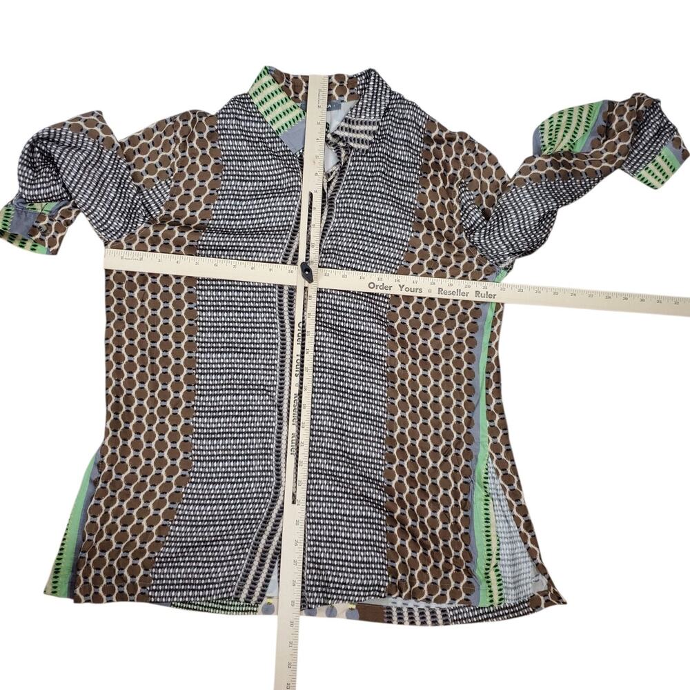 Alembika Button Up Tunic Top Size 1 US 6-8 Pistachio Long Sleeve Blouse READ DES - Picture 12 of 15